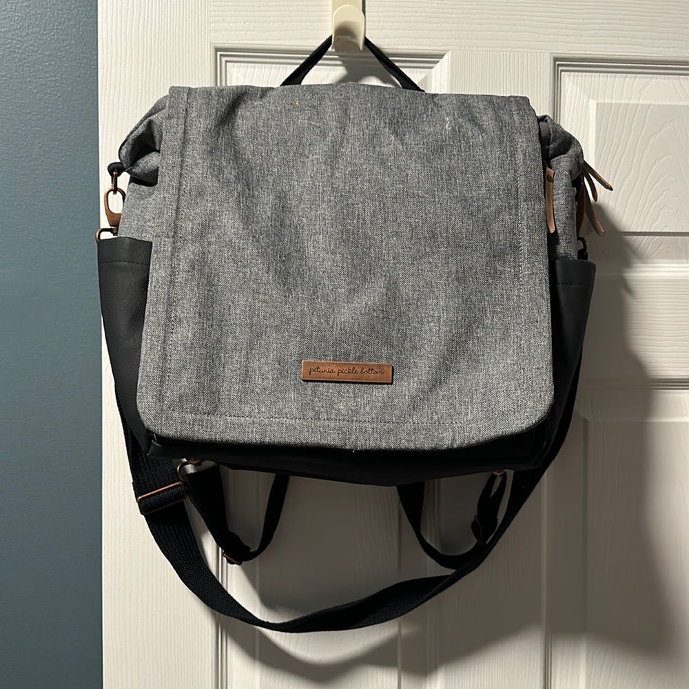 Petunia Picklebottom Diaper Bag Gray/Black